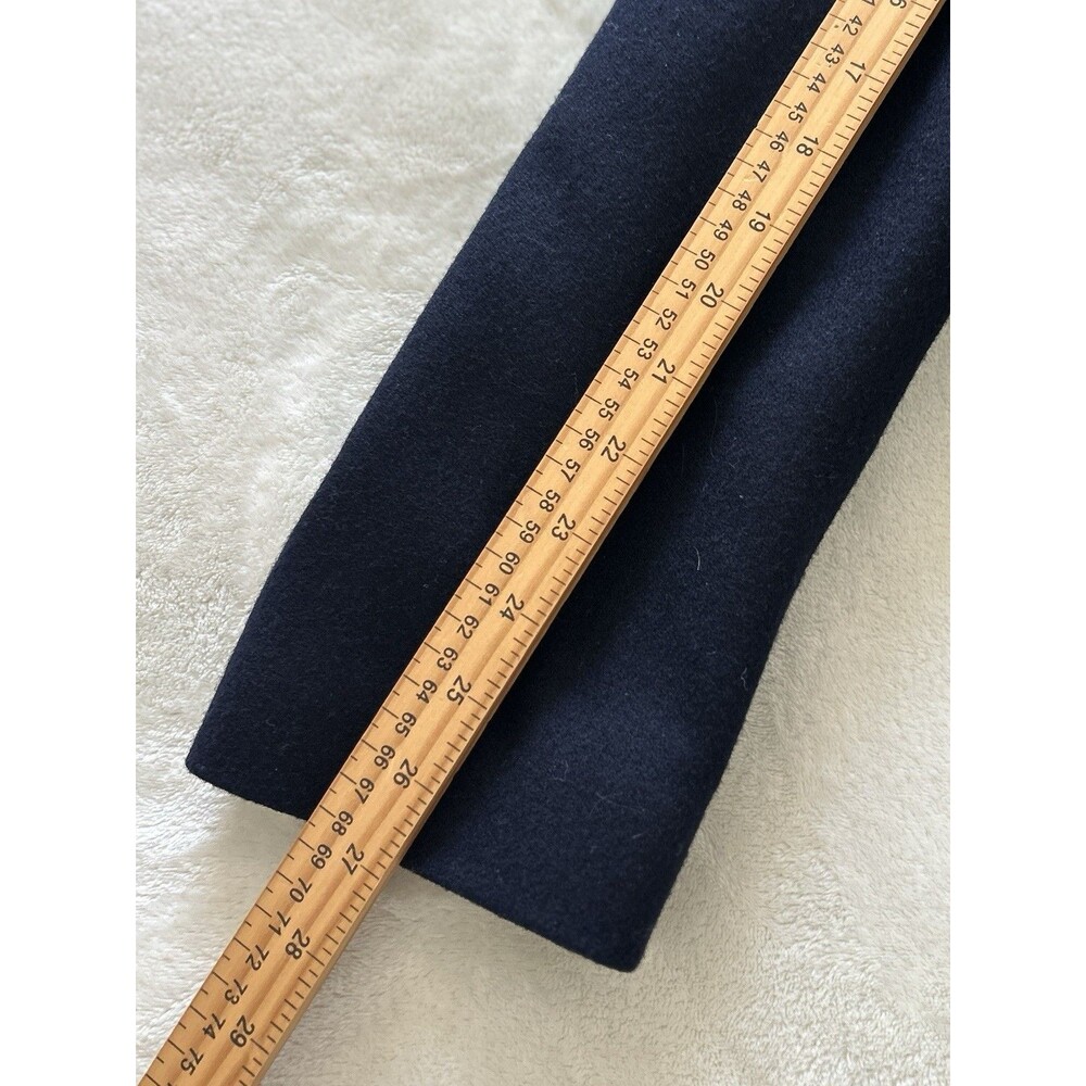 J G Hook Vintage Merino Wool Coat Sz 10 Navy Long Tailored Classic Gold Buttons - Picture 13 of 15